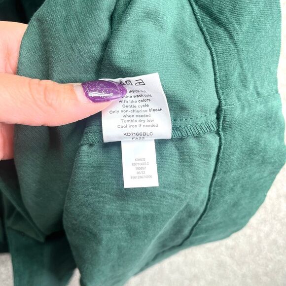 Draper James Dress Women’s M Green Corduroy Long Sleeve Ruffled Fit & Flare - Picture 7 of 8